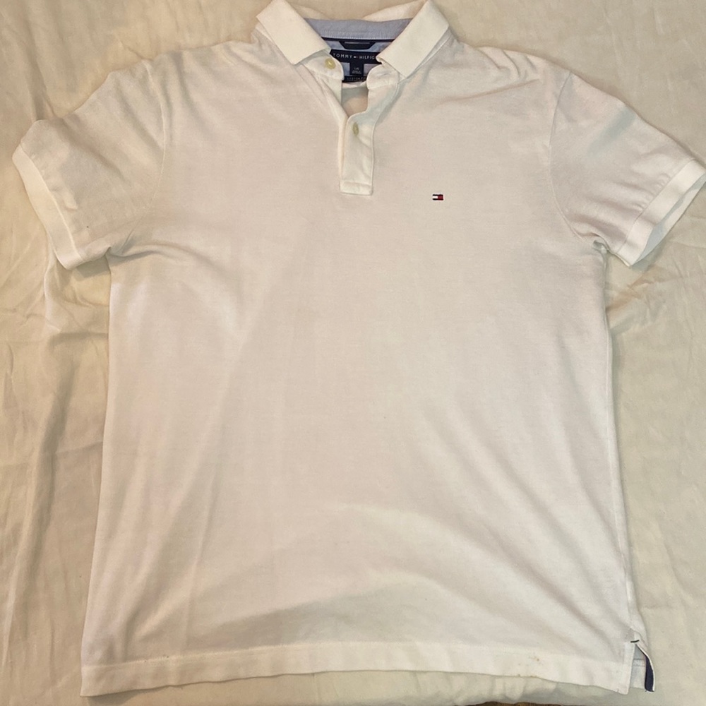 Tommy Hilfiger White Polo Mens Large